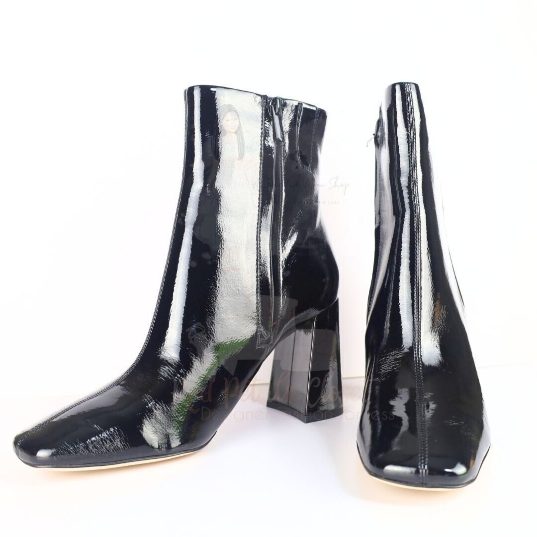 Sam Edelman Women's Codie High Heel Booties Patent Leather Black 10.5- 0268