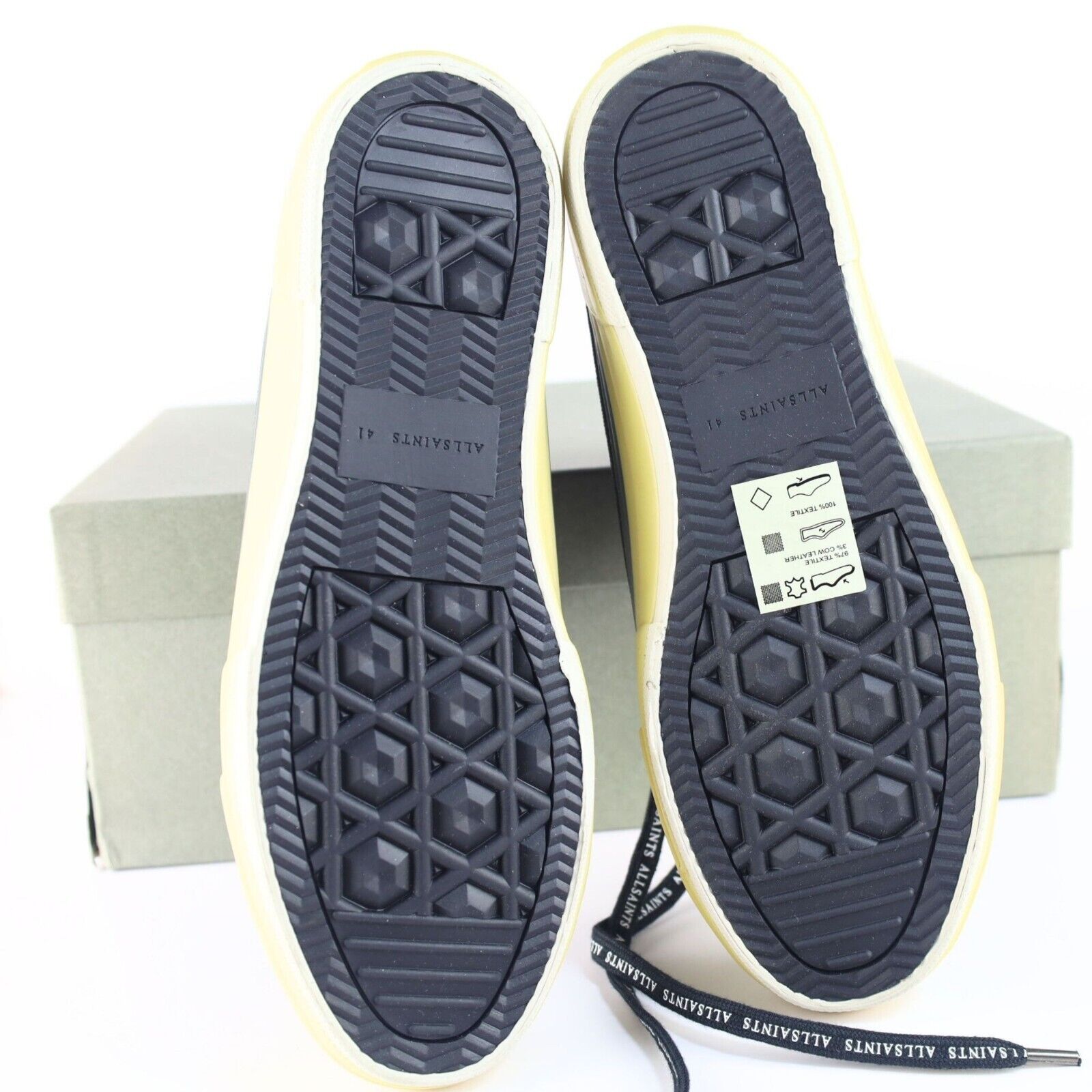 All Saints Jaxon High Top Canvas Men Sneakers Black Size 8M- 0078, 0079
