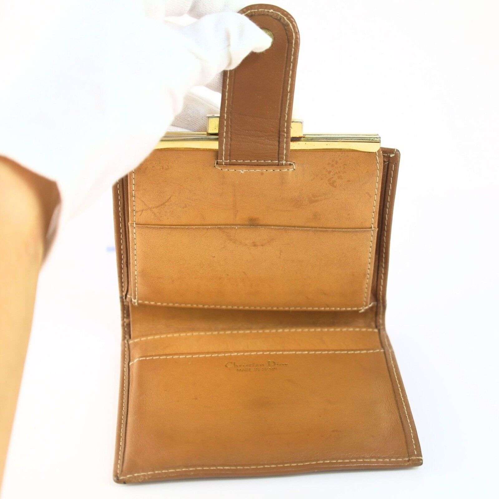Vintage Christian Dior Honeycomb Brown Purse Wallet for Women
