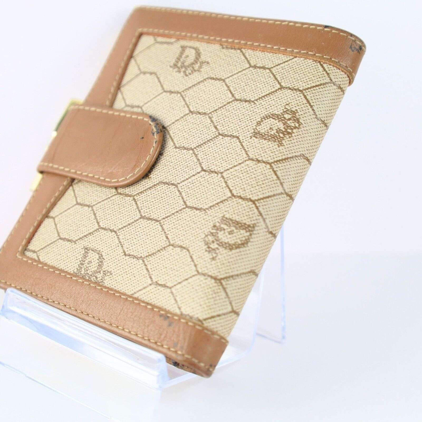 Vintage Christian Dior Honeycomb Brown Purse Wallet for Women