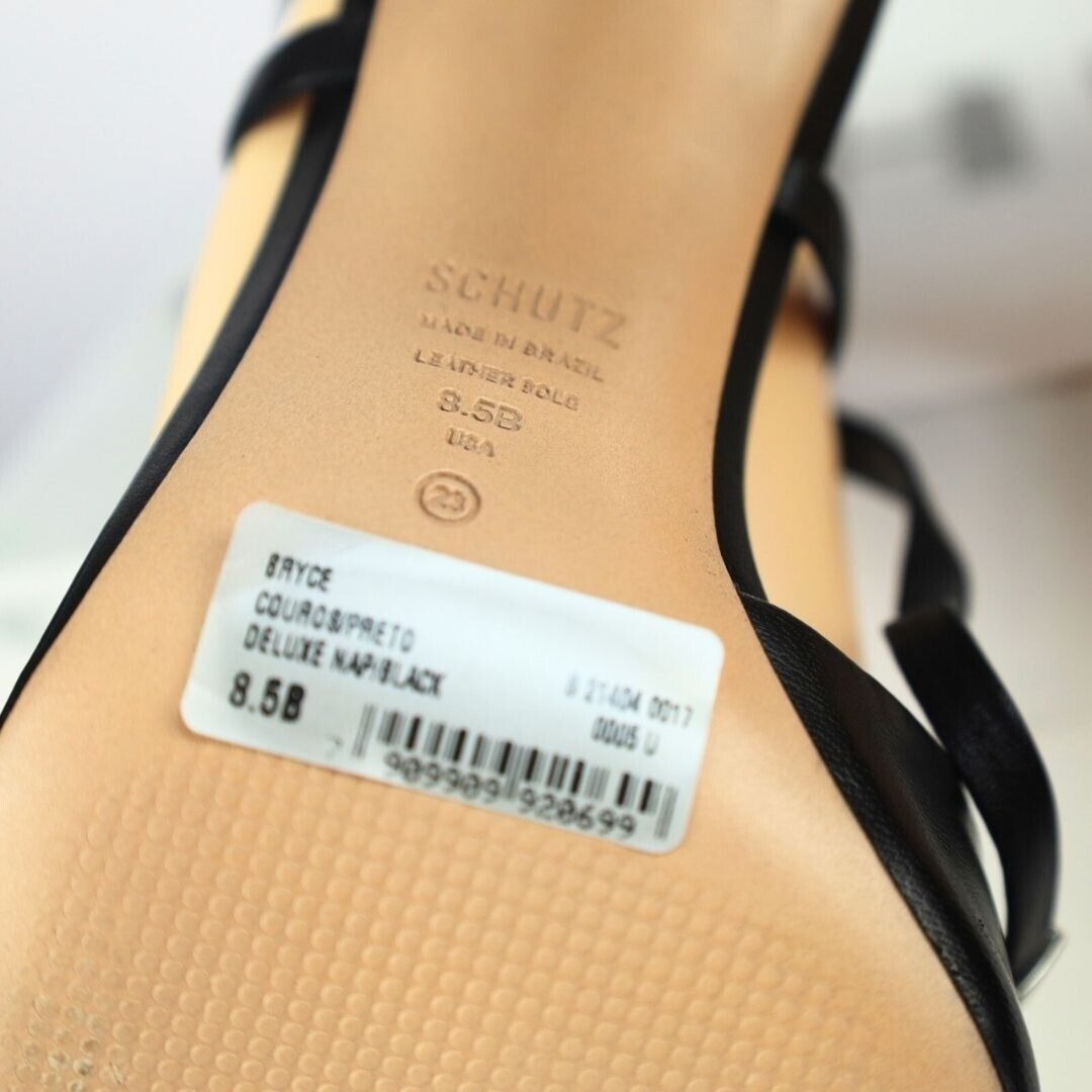 NIB Schutz Bryce Womens Leather Stilettos Pumps Black 8.5