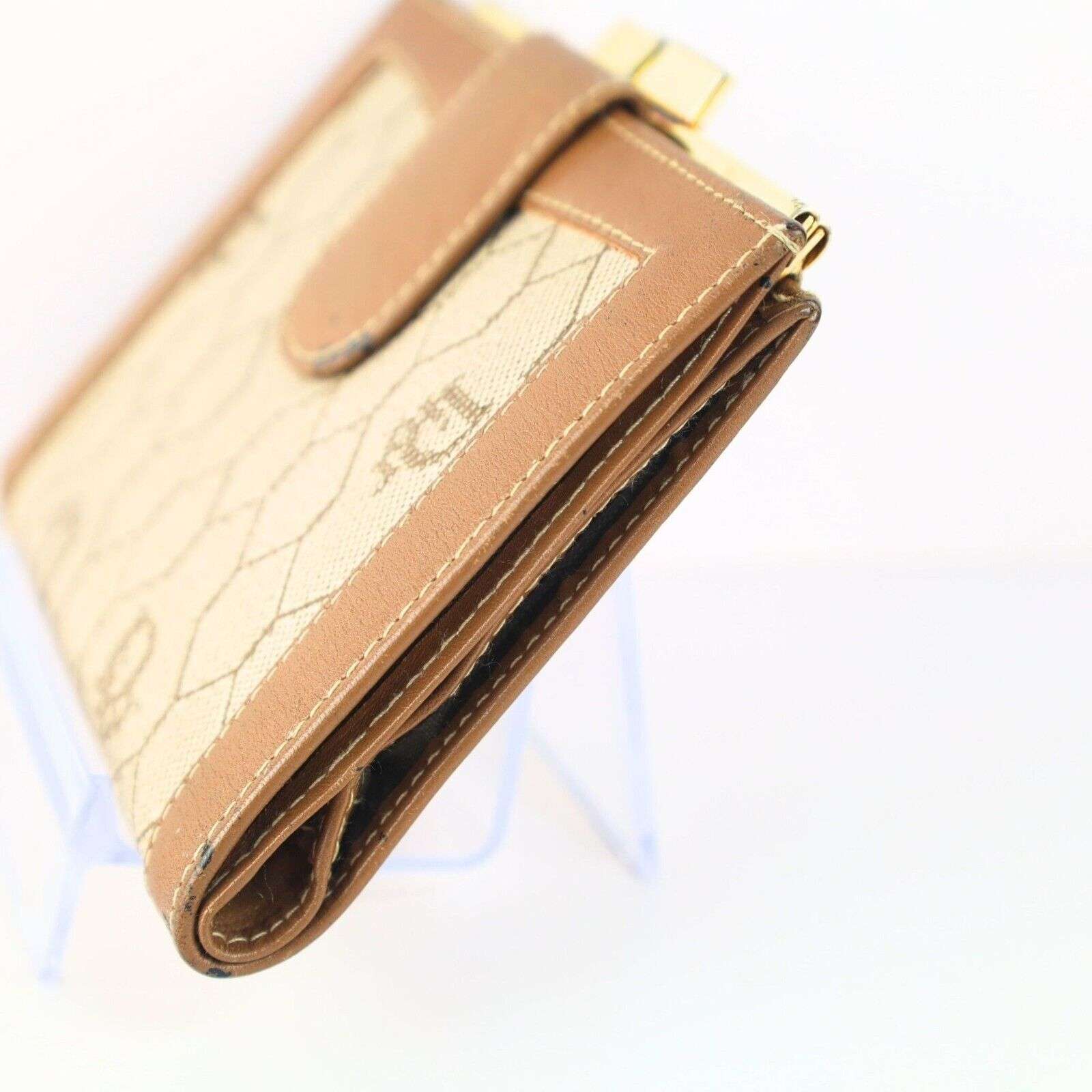 Vintage Christian Dior Honeycomb Brown Purse Wallet for Women