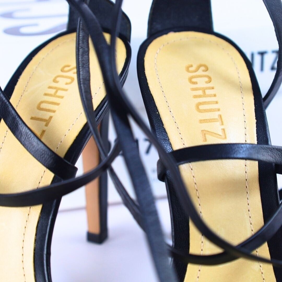 NIB Schutz Bryce Womens Leather Stilettos Pumps Black 8.5