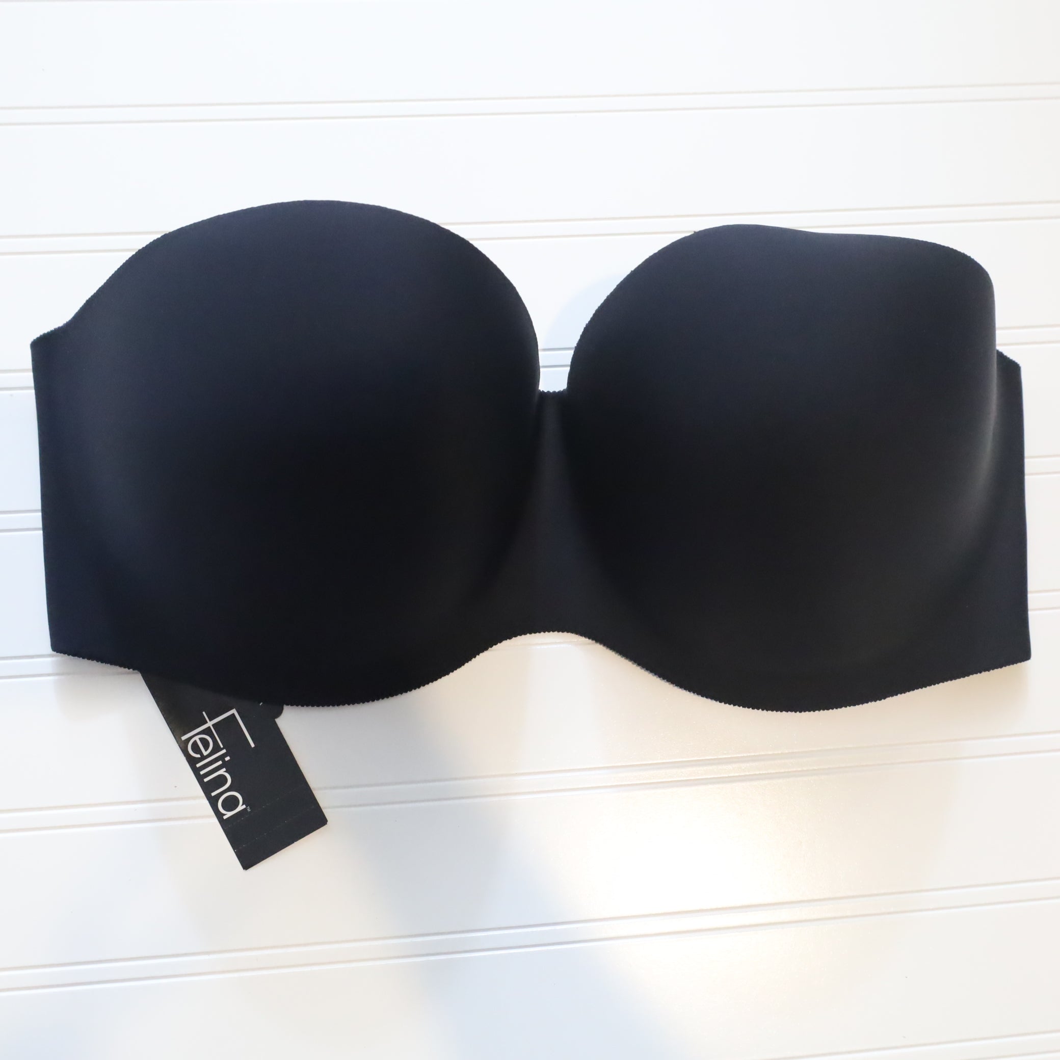 Felina 'Hint of Skin 6202' Underwire Strapless Bra Black Size 38D