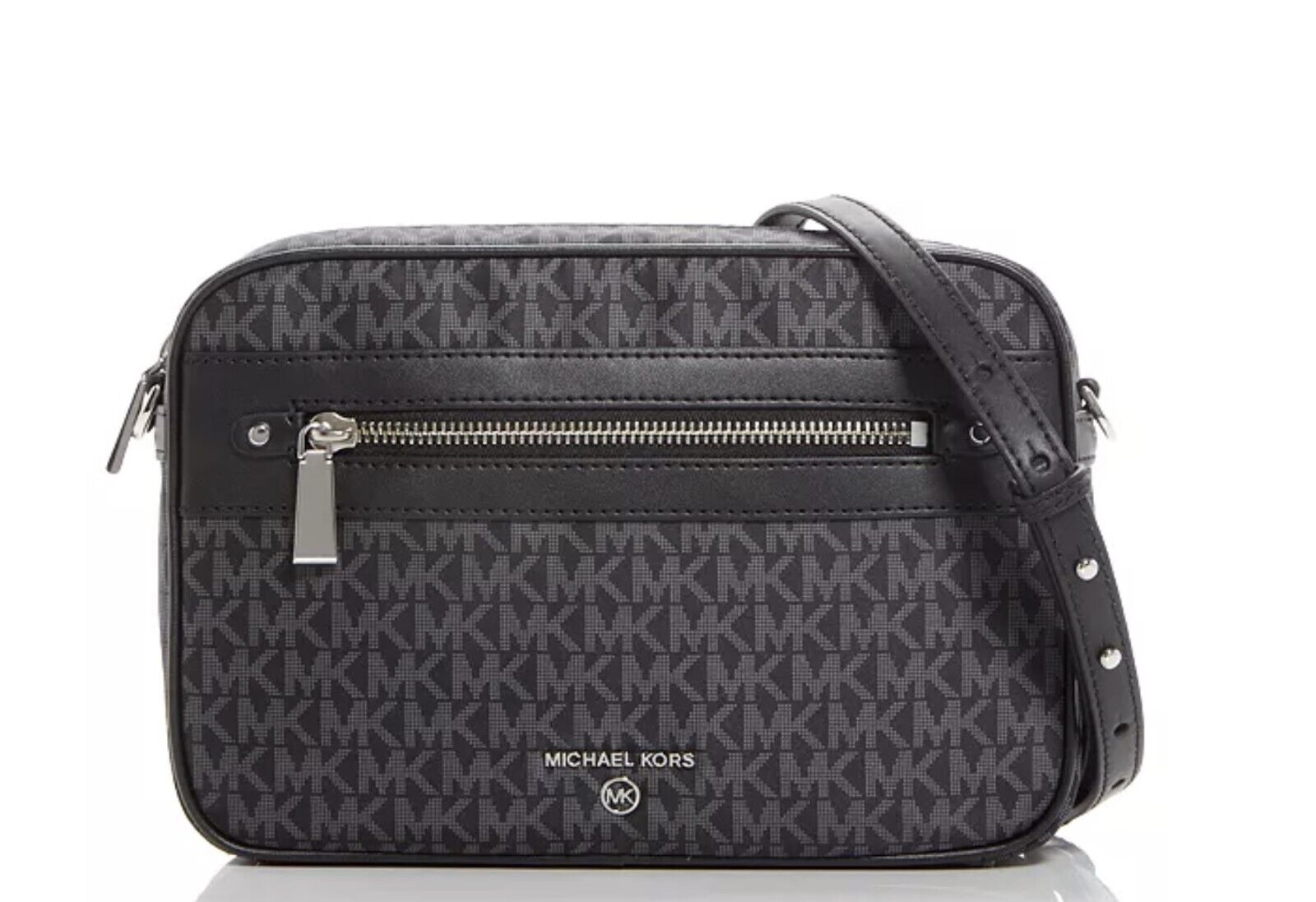 Michael Kors Jet Set Signature Logo Charm Large East West Crossbody Bag Black