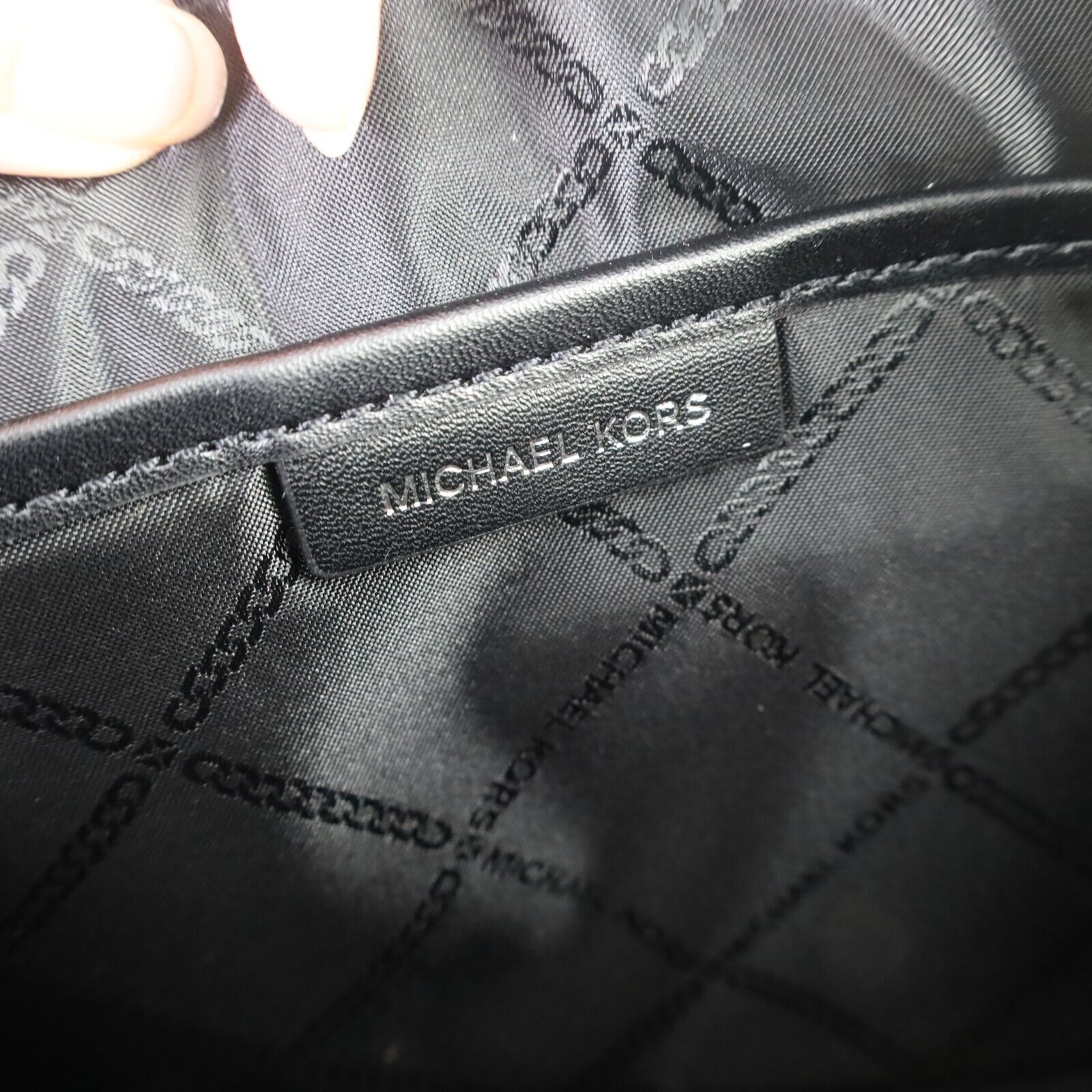 Michael Kors Jet Set Signature Logo Charm Large East West Crossbody Bag Black