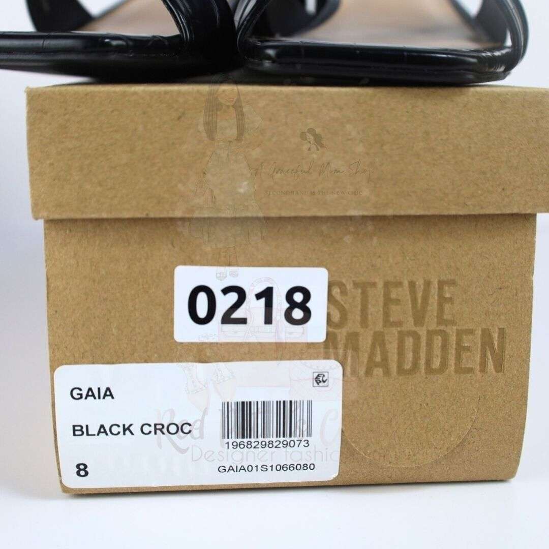 Steve Madden Women's Gaia Slip On High Heel Sandals - Black, Size 8