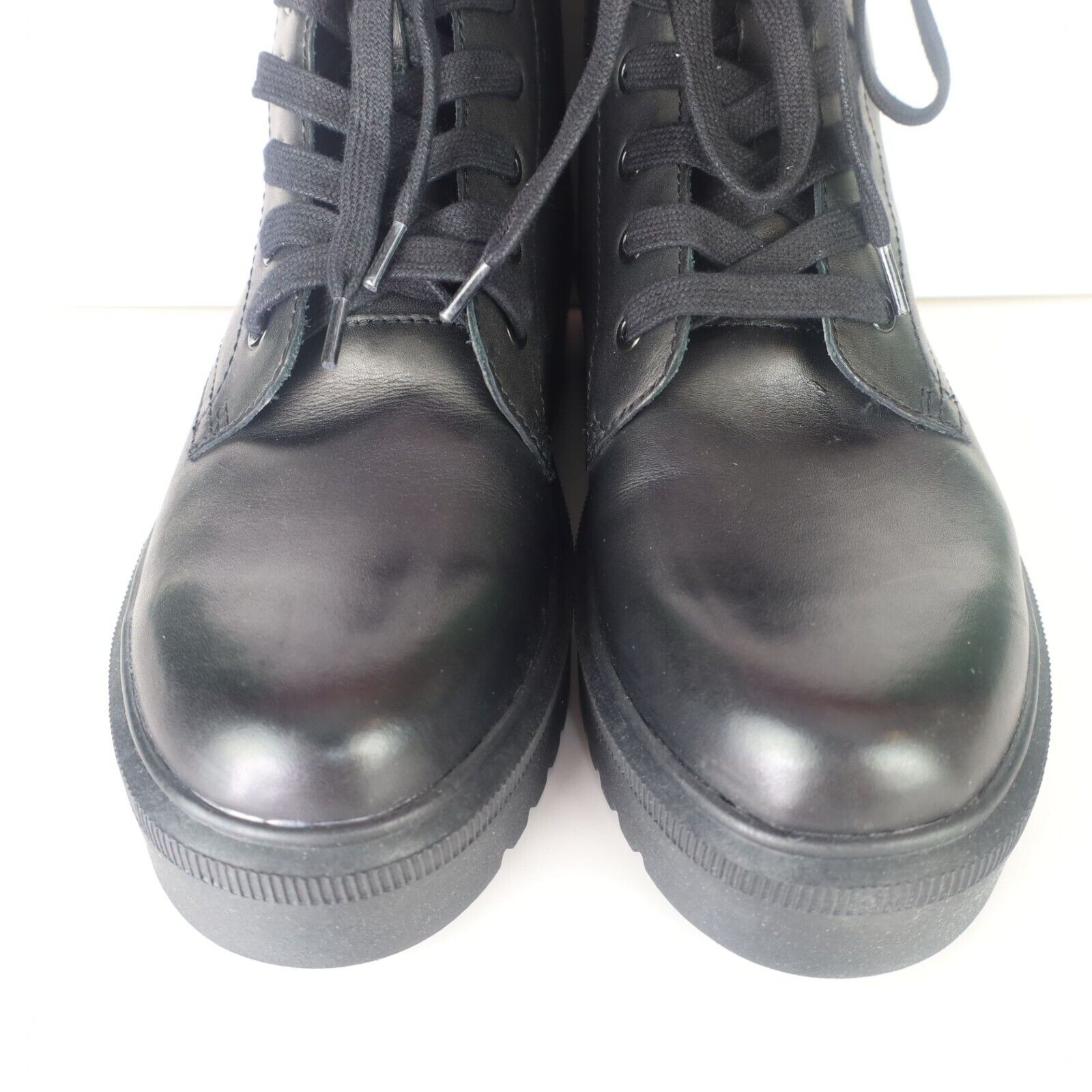 Aqua  Logan Platform Hiker Boots  Black
