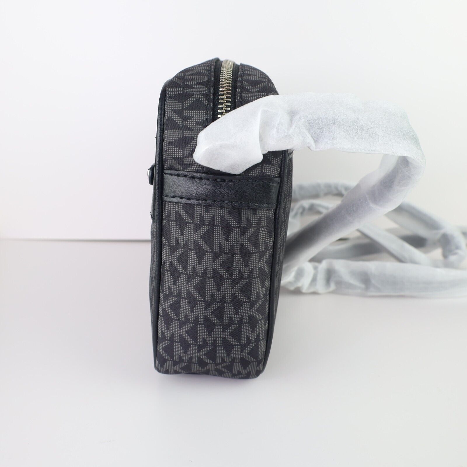 Michael Kors Jet Set Signature Logo Charm Large East West Crossbody Bag Black