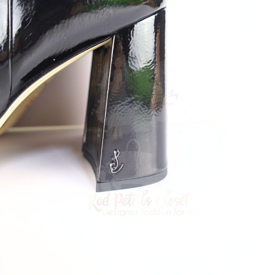 Sam Edelman Women's Codie High Heel Booties Patent Leather Black 10.5- 0268