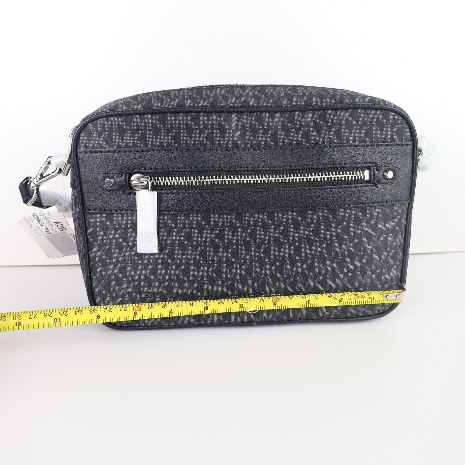 Michael Kors Jet Set Signature Logo Charm Large East West Crossbody Bag Black