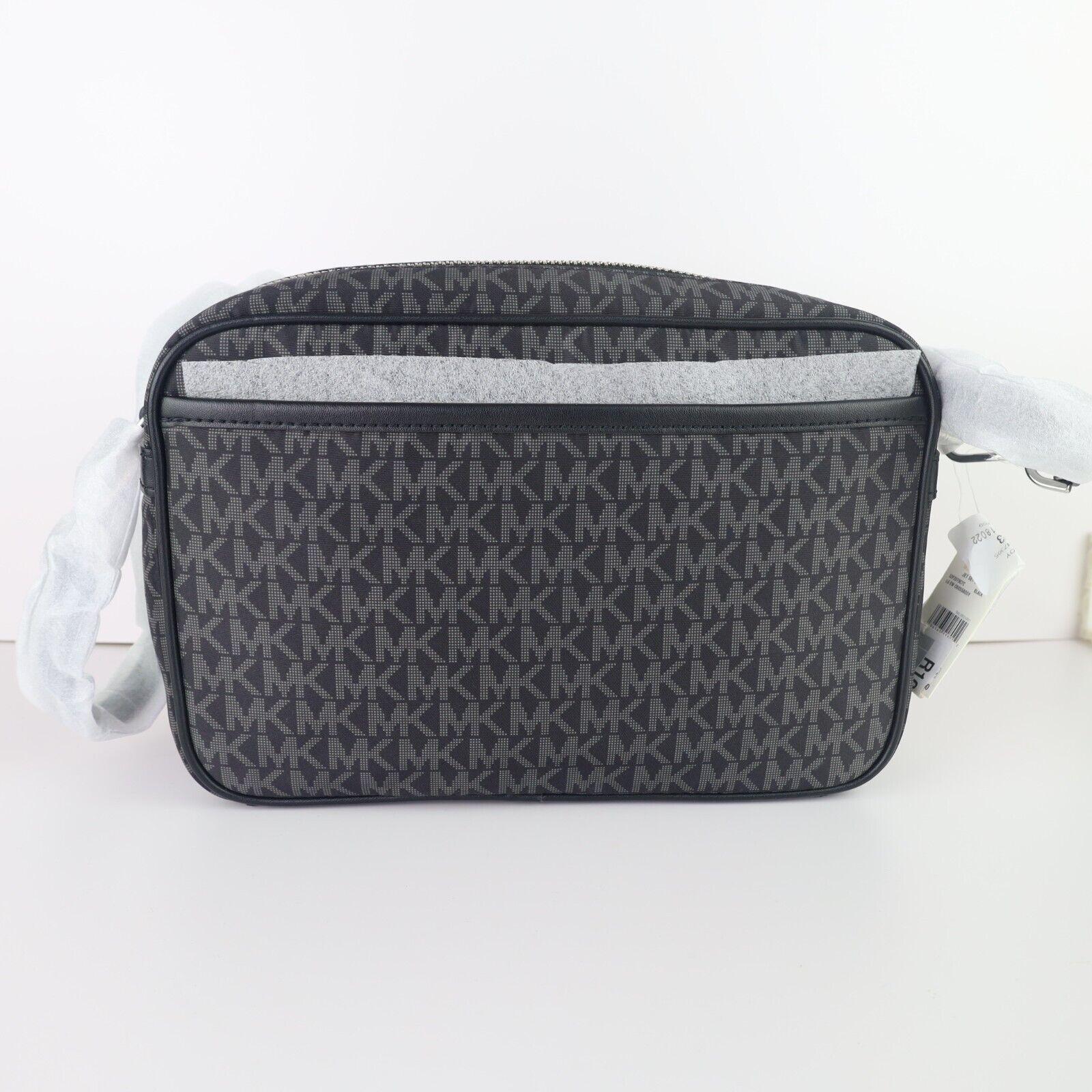 Michael Kors Jet Set Signature Logo Charm Large East West Crossbody Bag Black